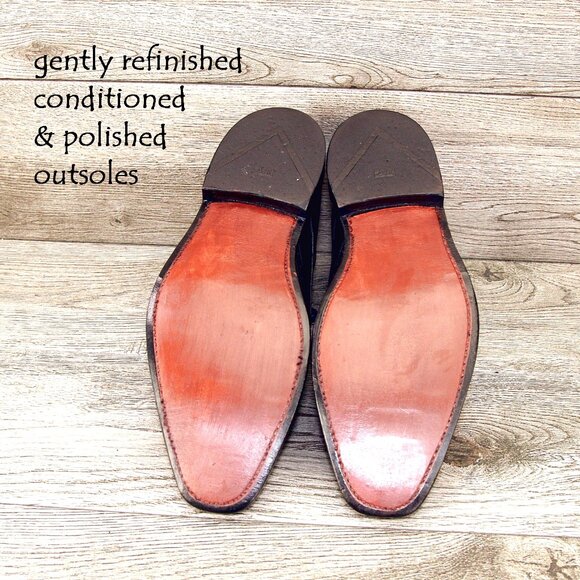 Allen Edmonds BEL AIR Wingtip Blucher 10 D Black * add $15 new Trees - Picture 3 of 13